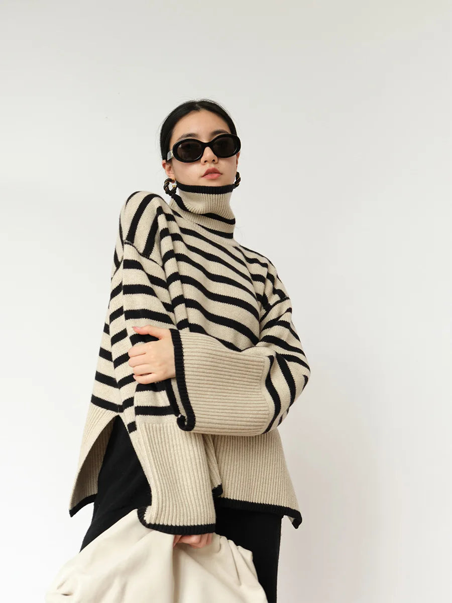 Coltrui Dames – Gestreepte Trui van Katoen voor Casual en Chic Look