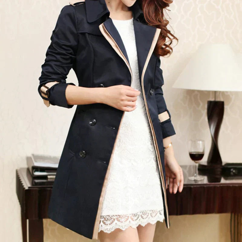 Trenchcoat dames – Elegante lange trenchcoat van hoogwaardige stof voor elke gelegenheid