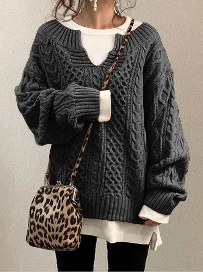 Damestrui met halfopen kraag – Elegante trui voor dames, comfortabele en stijlvolle outfit