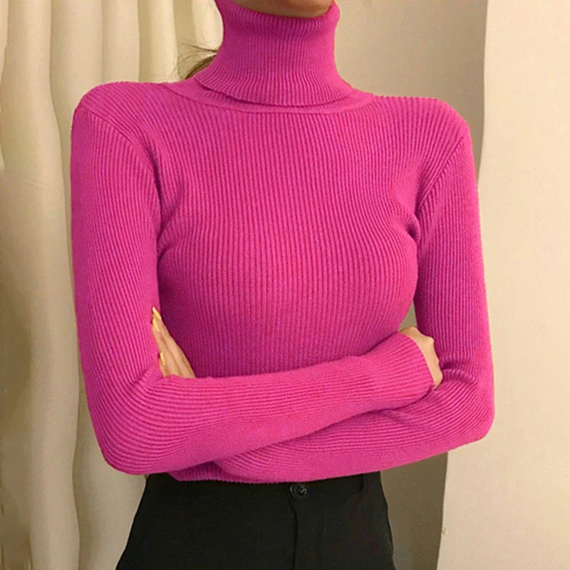 Dames Gebreide Coltrui – Warme en Stijlvolle Trui voor Herfst en Winter