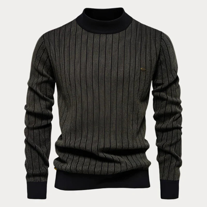 Heren Trui Gestreept – Ronde Hals Trui van Katoen voor Casual Stijl