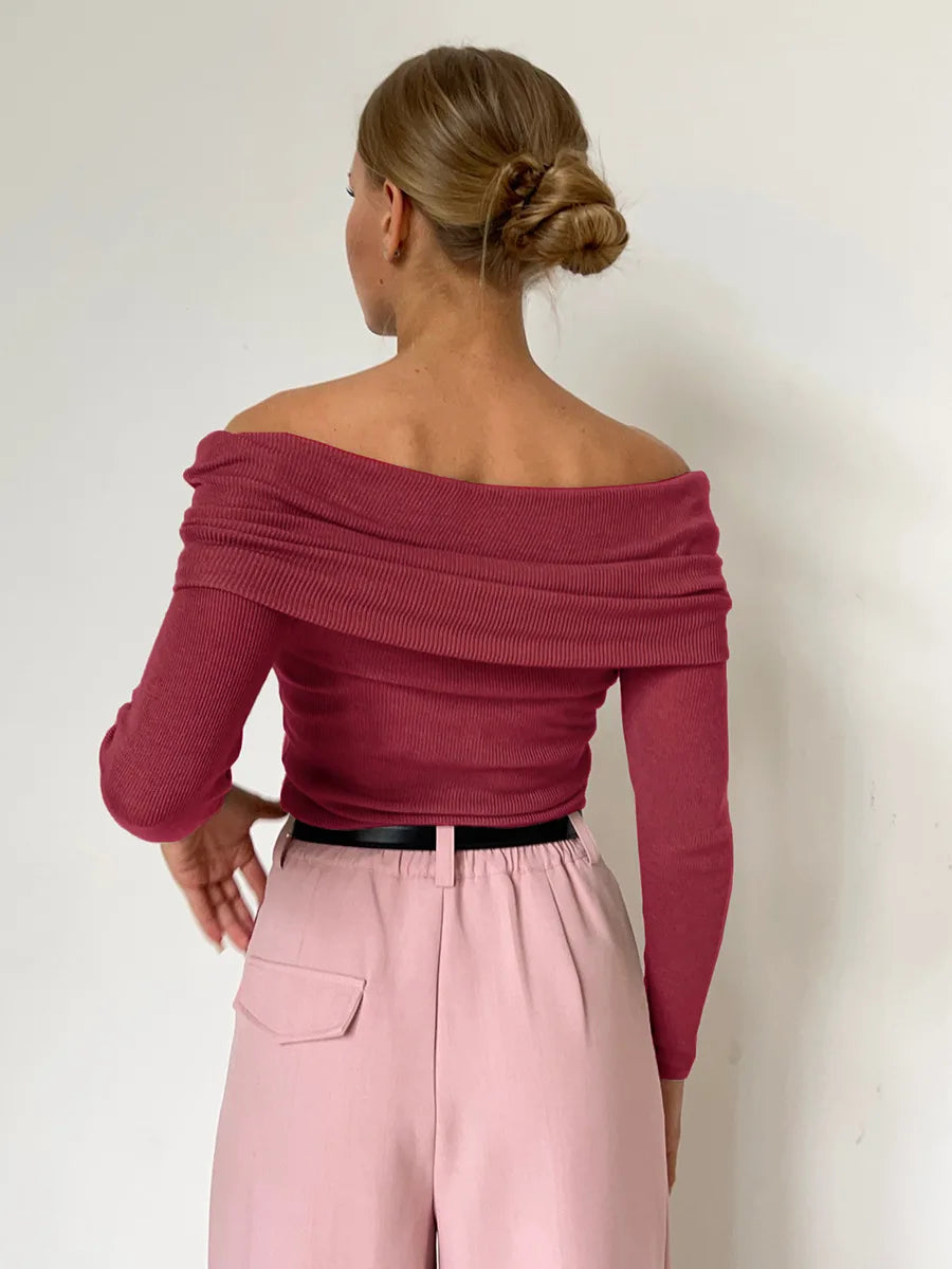 Off-shoulder Trui Dames – Elegante Trui met Losse Pasvorm voor Casual Outfit