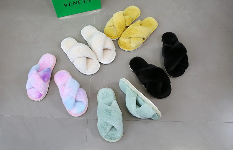 Dames Pantoffels met Kruisriemen – Comfortabele Slippers voor Thuis