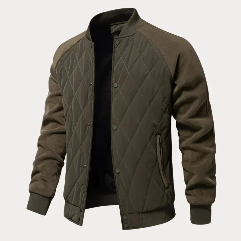 Gewatteerd Bomberjack Heren – Stijlvol met Staande Kraag en Comfortabel Design