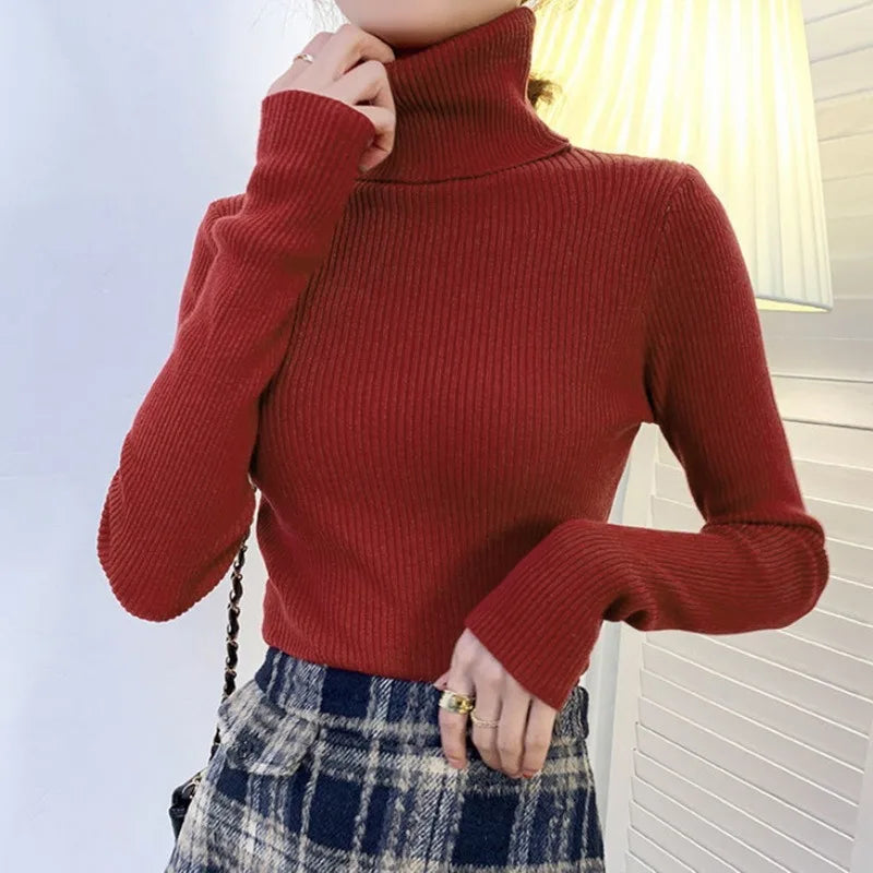 Dames Gebreide Coltrui – Warme en Stijlvolle Trui voor Herfst en Winter