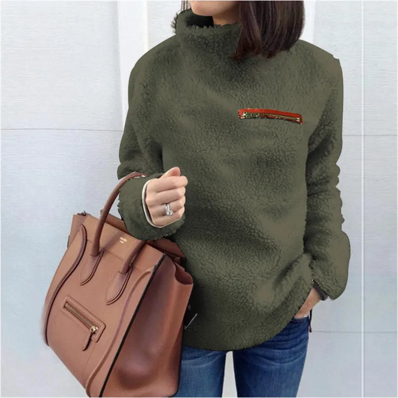 Lange mouw coltrui dames – Comfortabele trui van zachte stof voor herfst en winter