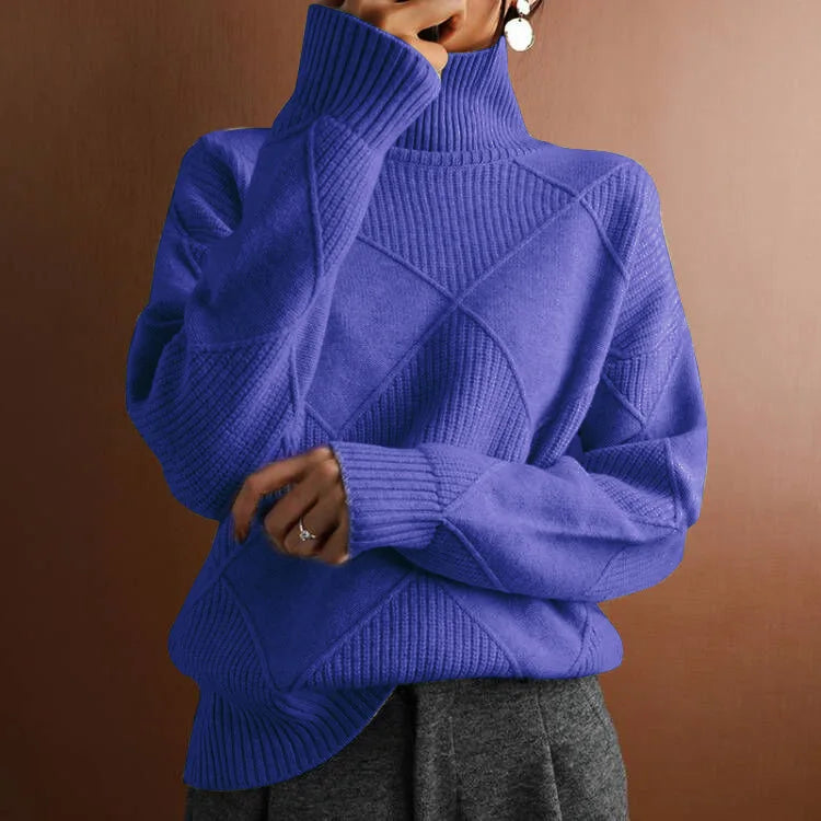 Hoge kraag trui dames – Elegante gebreide trui voor herfst en winter