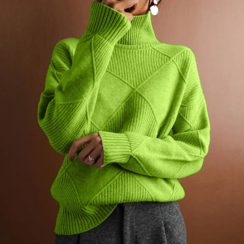 Hoge kraag trui dames – Elegante gebreide trui voor herfst en winter