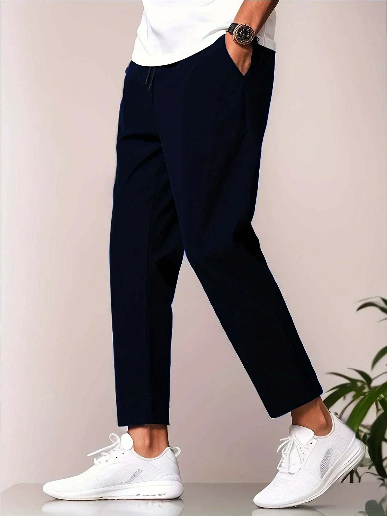 Broek voor heren – Comfortabele trekkoordbroek van katoen voor casual gebruik