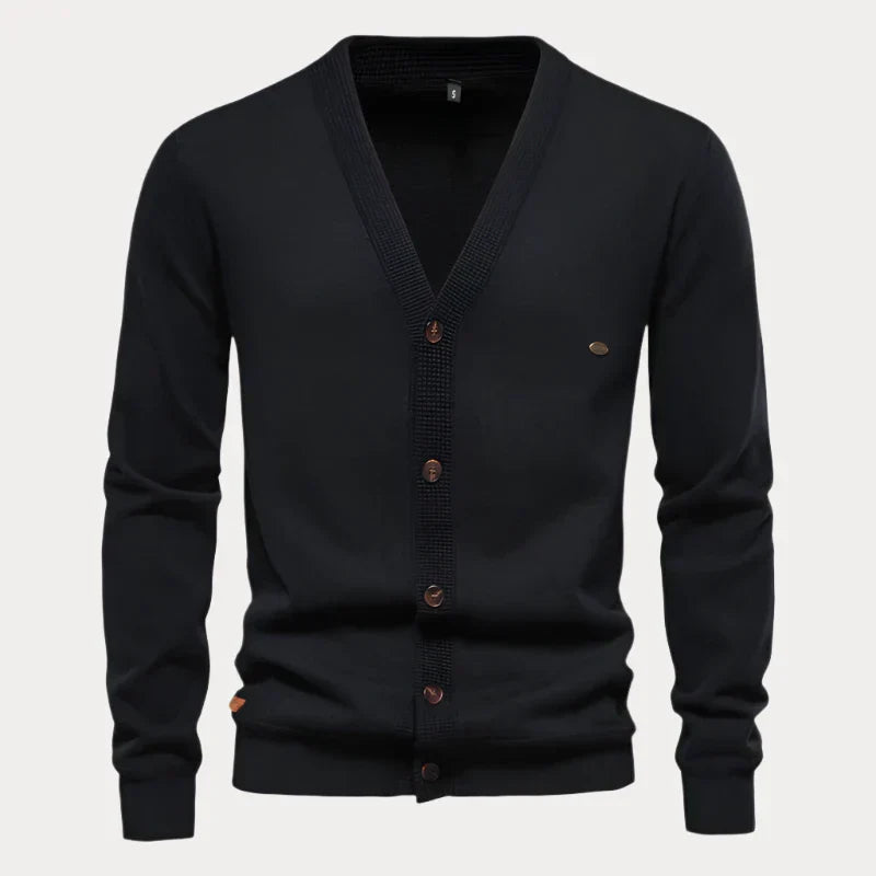 Cardigan voor heren – Effen button-up vest met comfortabele pasvorm en stijl