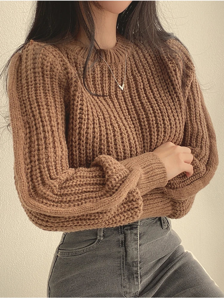 Trui Dames Korte Mouwen – Stijlvolle Verkorte Trui van Katoen voor Casual Outfits