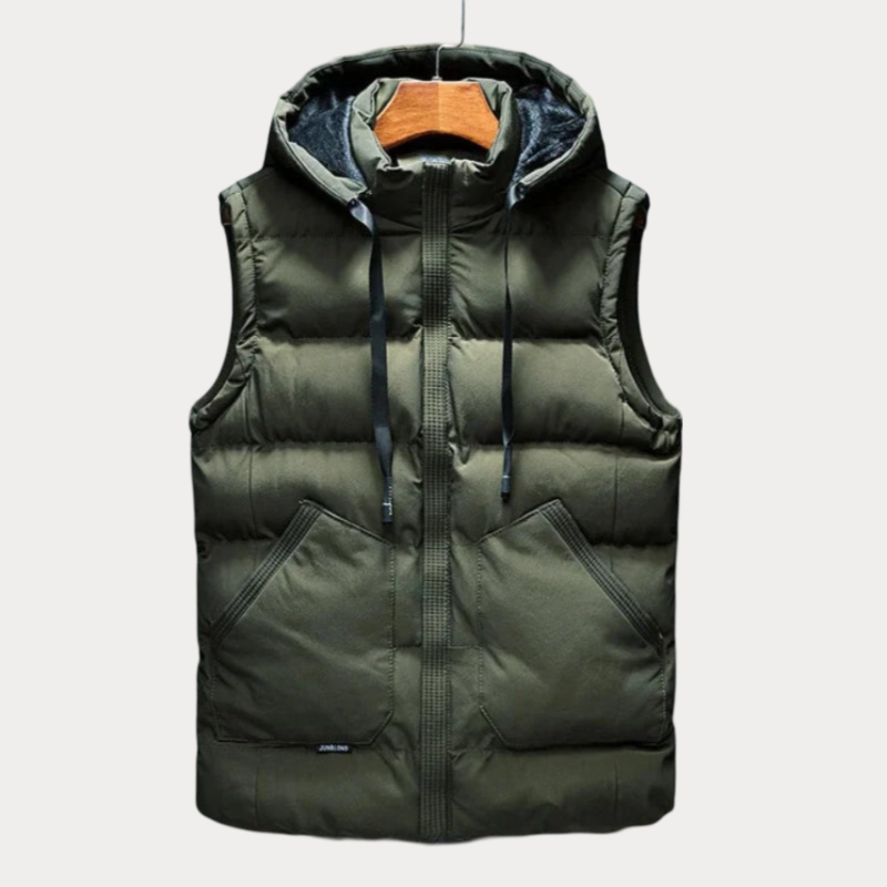 Heren Vest met Capuchon – Comfortabel Hoodie met Voorkantzak voor Casual Stijl