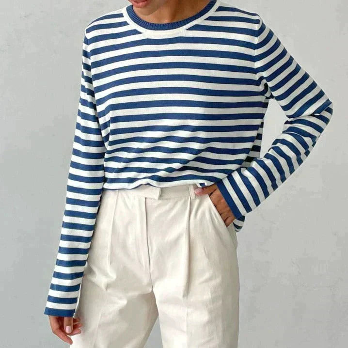 Gestreept dames top – Langarmige blouse met trendy strepen voor casual stijl