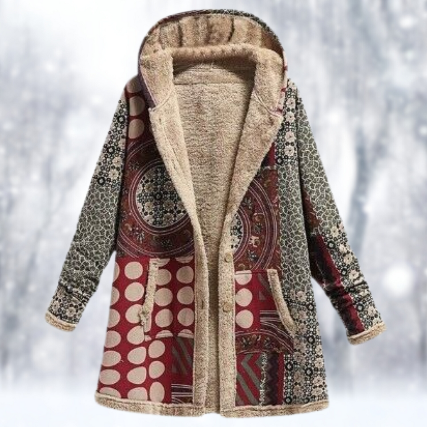Dames Mantel – Patchwork Hoody voor Comfortabele Casual Look