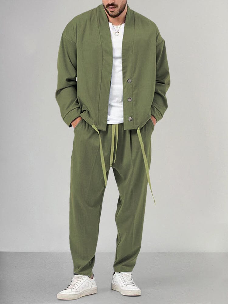 Broek met trekkoord heren – Comfortabele casual broek met knopen en stijl