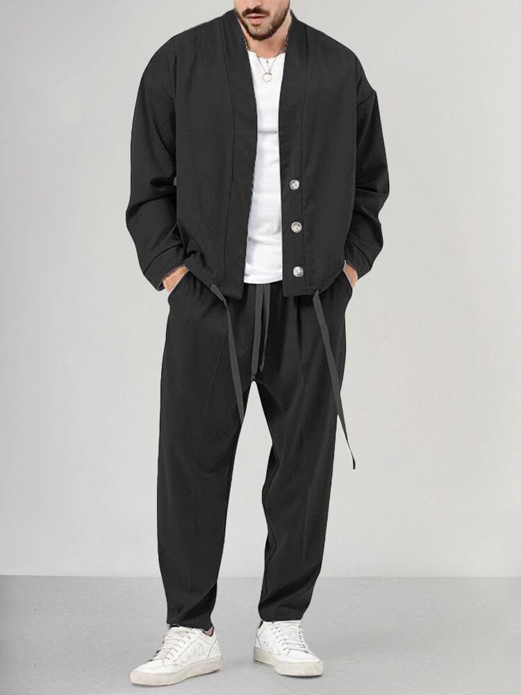 Broek met trekkoord heren – Comfortabele casual broek met knopen en stijl