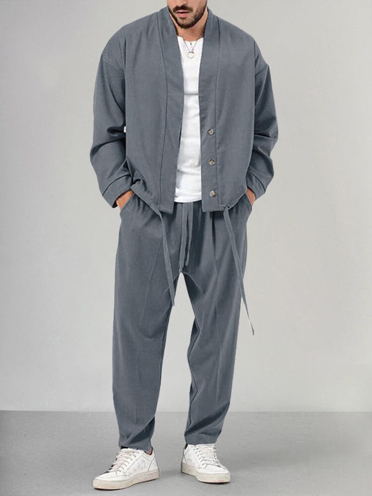 Broek met trekkoord heren – Comfortabele casual broek met knopen en stijl