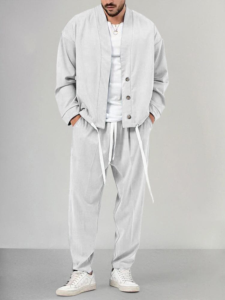 Broek met trekkoord heren – Comfortabele casual broek met knopen en stijl
