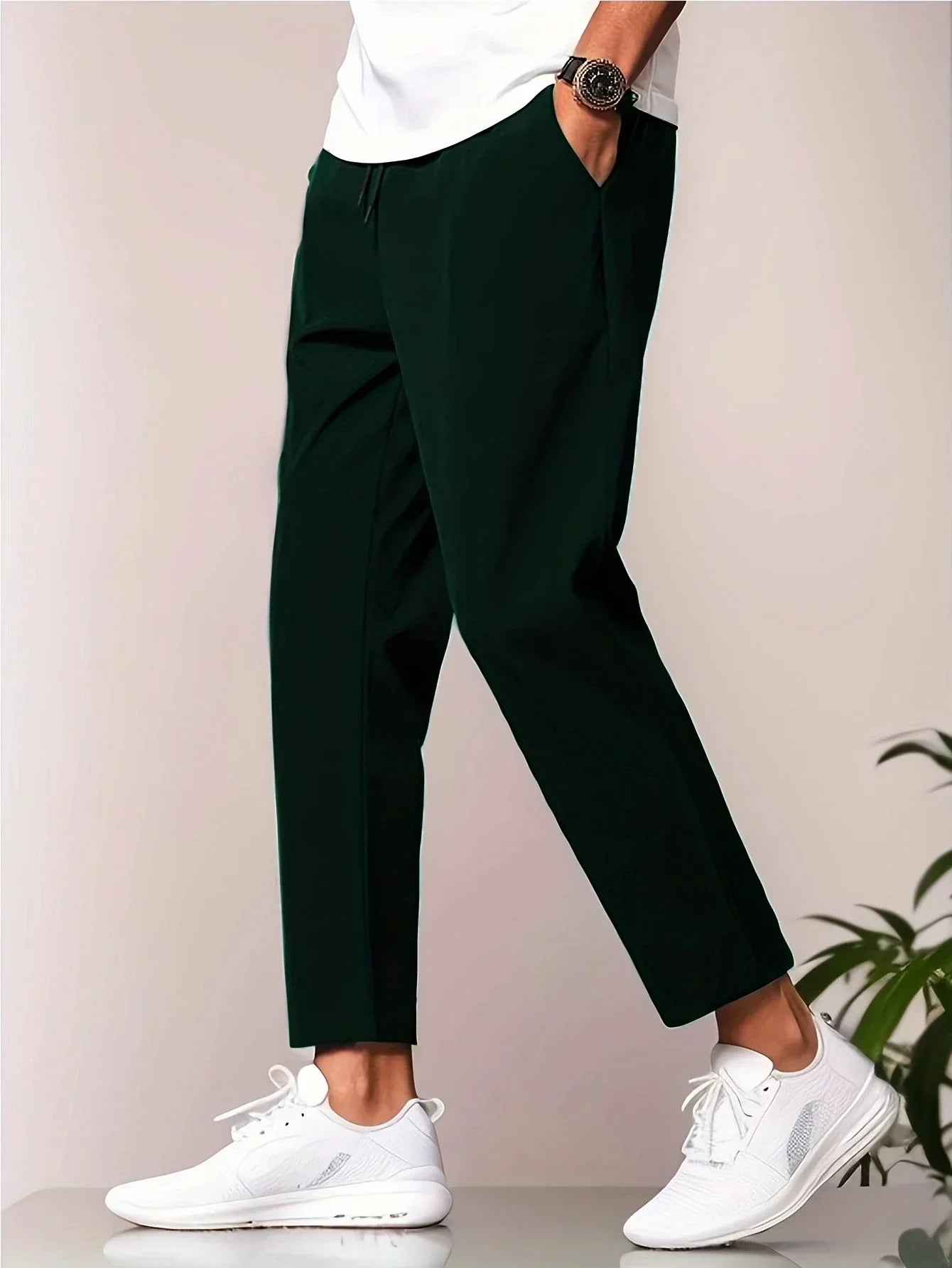 Broek voor heren – Comfortabele trekkoordbroek van katoen voor casual gebruik