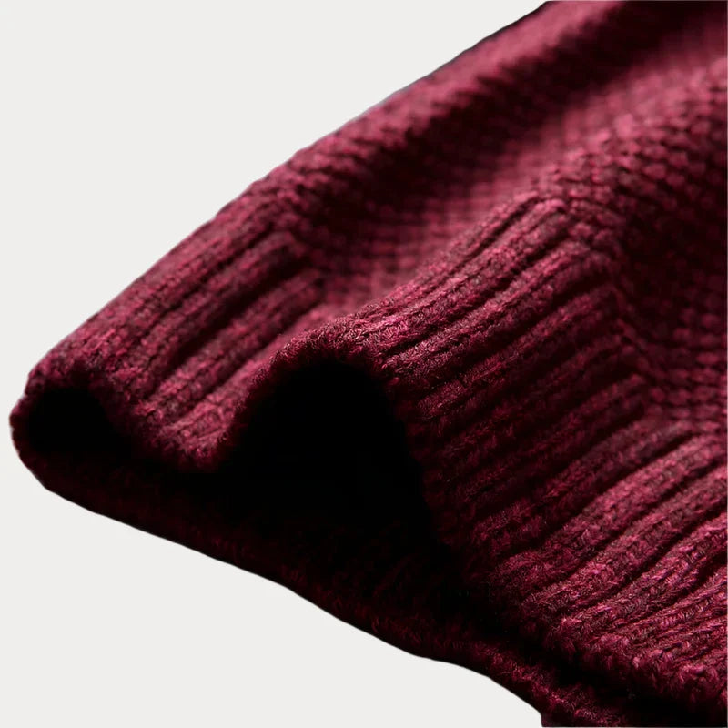 Heren Trui Gestreept – Staande Kraag, Comfortabele Wolmix voor Casual en Formeel