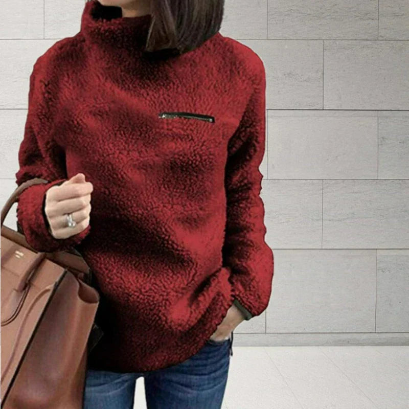 Lange mouw coltrui dames – Comfortabele trui van zachte stof voor herfst en winter