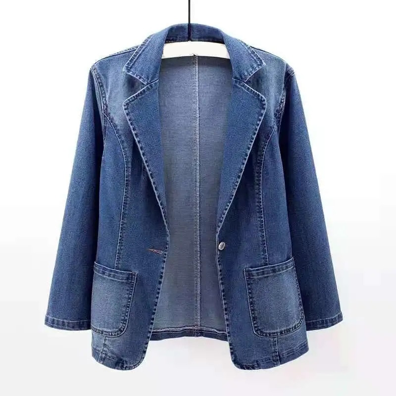 Denim Blazer Dames – Stijlvolle denim blazer met getailleerde pasvorm voor casual en feestelijk gebruik