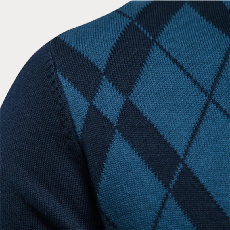 Gemusterde trui heren – Hoge hals trui van zachte stof voor casual stijl
