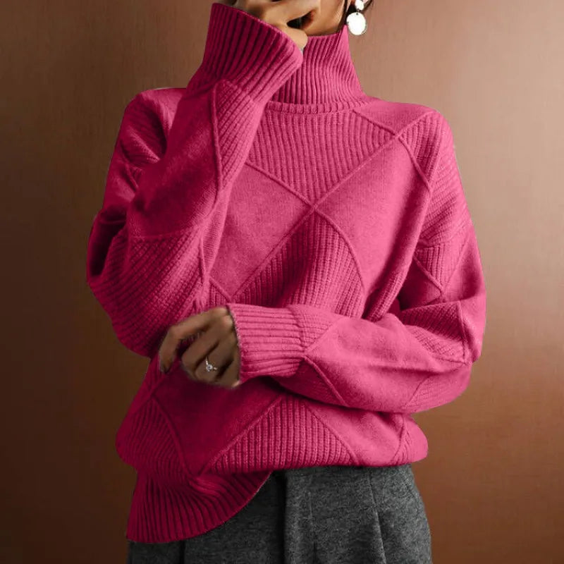 Hoge kraag trui dames – Elegante gebreide trui voor herfst en winter