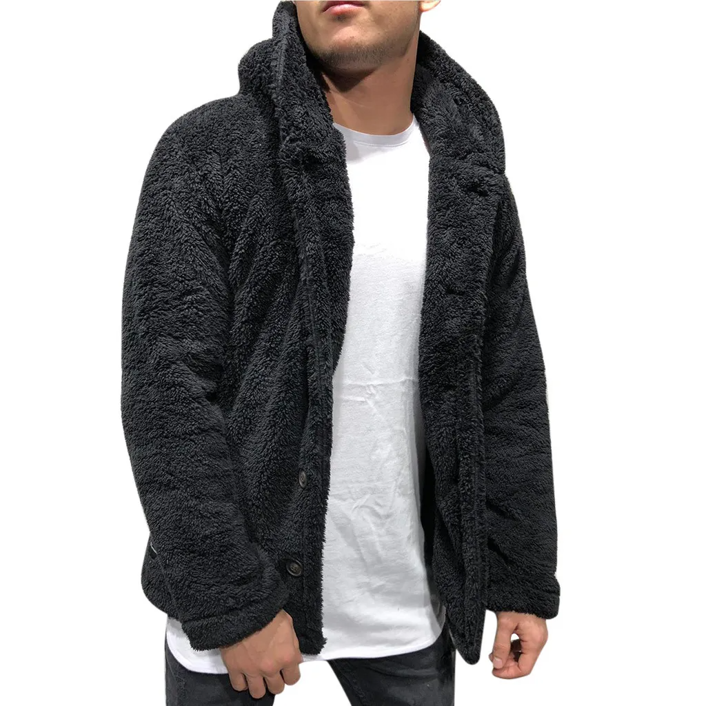 Heren Hoodie Mantel – Fluffy Warm Vest met Capuchon voor Koude Dagen