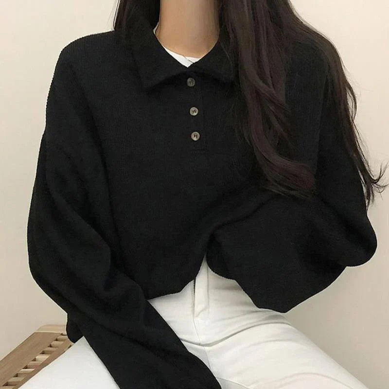 Langarmige damesblouse – Elegante blouse met kraag en comfortabele pasvorm