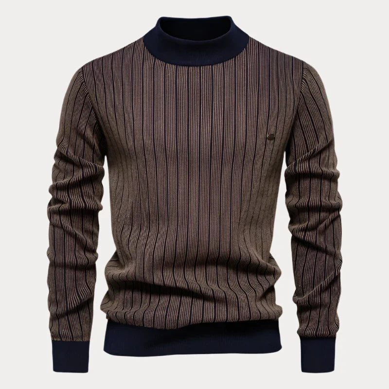 Heren Trui Gestreept – Ronde Hals Trui van Katoen voor Casual Stijl