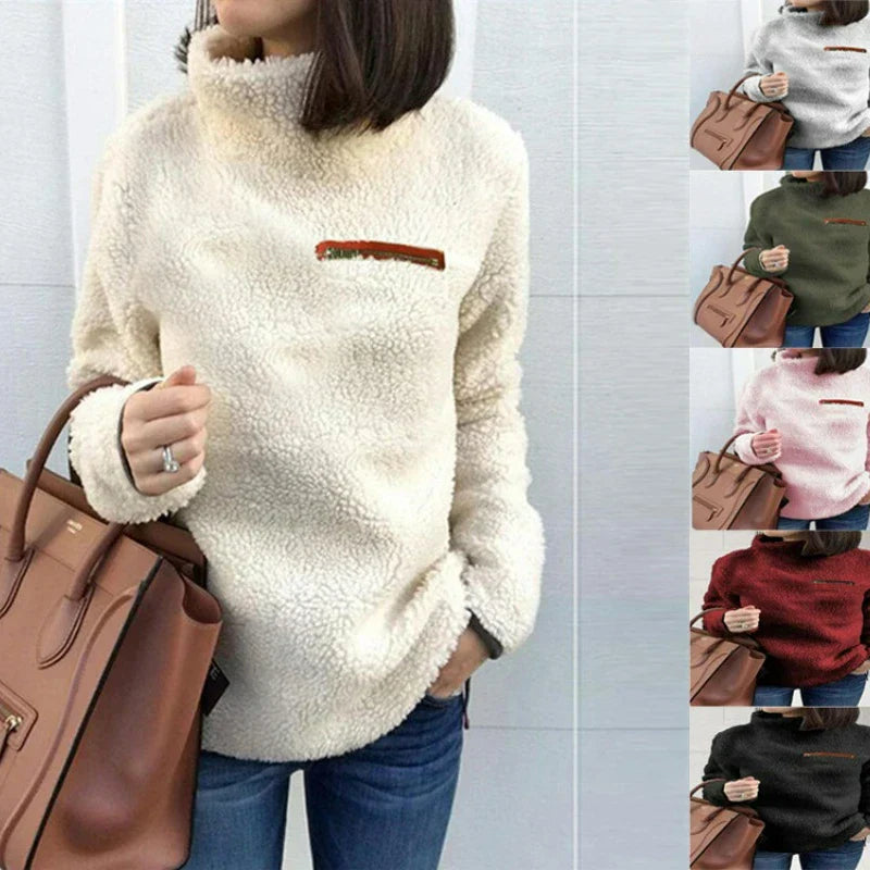 Lange mouw coltrui dames – Comfortabele trui van zachte stof voor herfst en winter