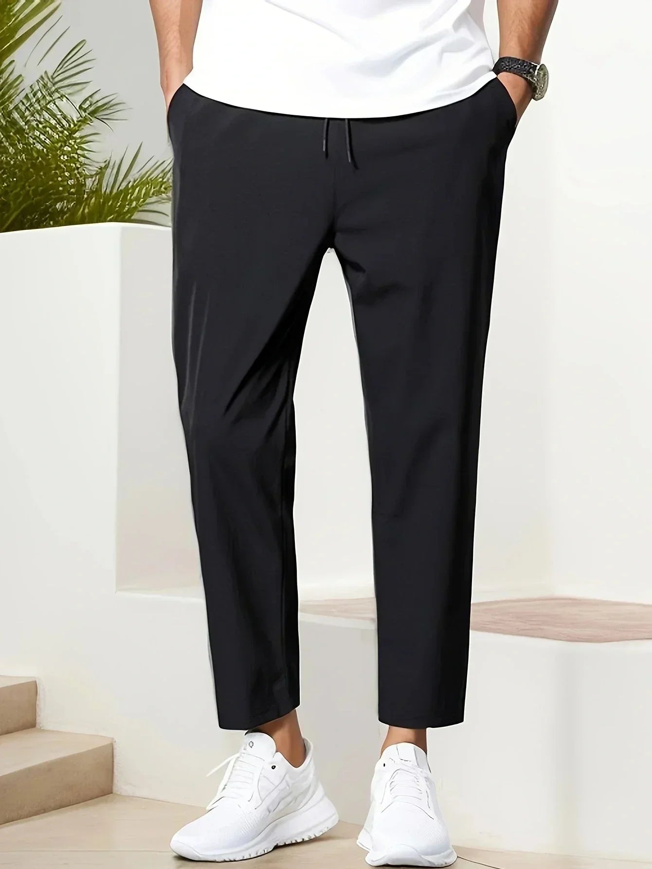 Broek voor heren – Comfortabele trekkoordbroek van katoen voor casual gebruik