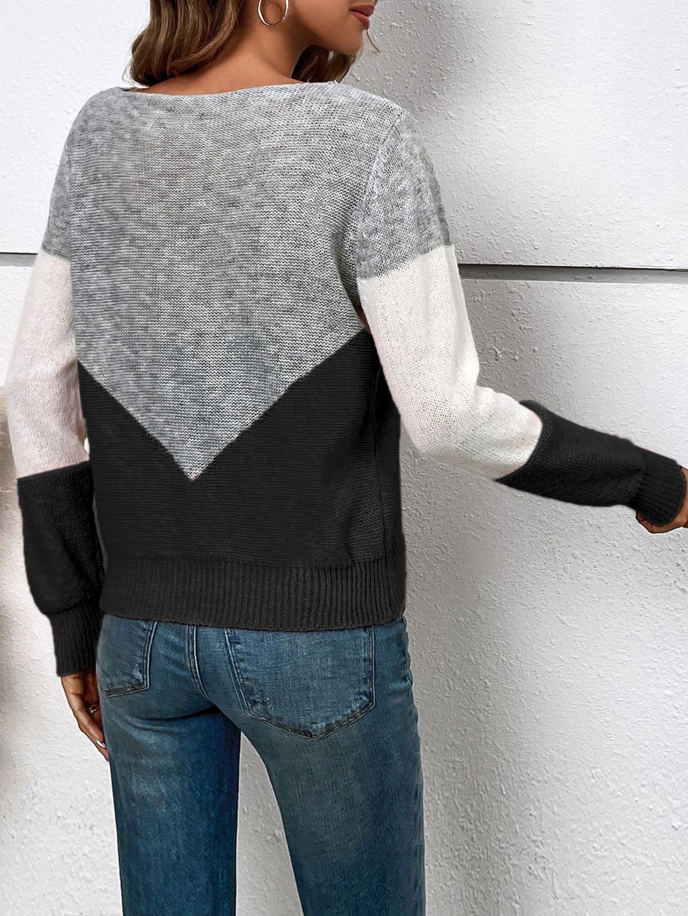 Dames trui – Comfortabele gebreide trui met ronde hals en lange mouwen