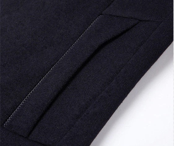 Lange Mantel Heren – Stijlvolle Winterjas van Wol met Capuchon en Zakken