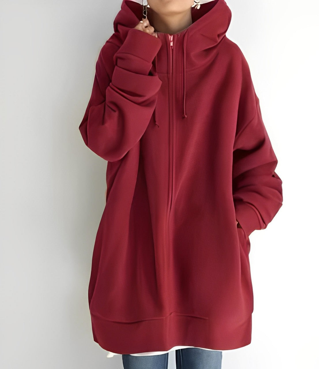 Kapuzenjacke Dames – Lange en comfortabele hoodie voor casual stijl