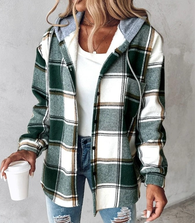 Geruite Hoodie Dames – Comfortabele en trendy gebreide hoodie voor casual stijl