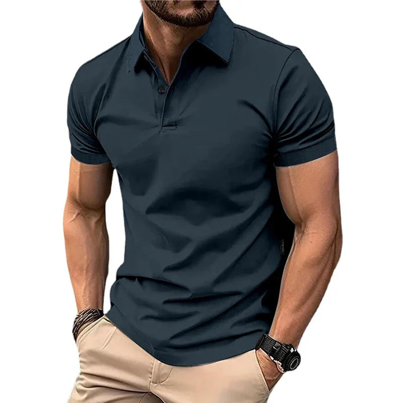 Zomer Polo Heren – Korte Mouwen, Comfortabele Katoenen Poloshirt voor Casual Dagen