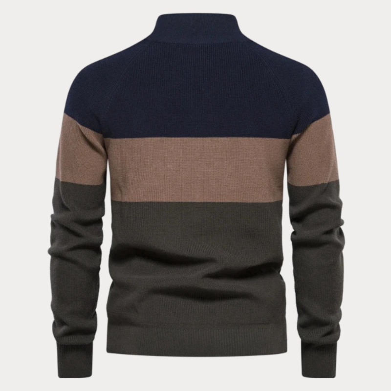 Heren Gebreide Vest – Patchwork-Kleur Trui voor Casual en Formele Gelegenheden