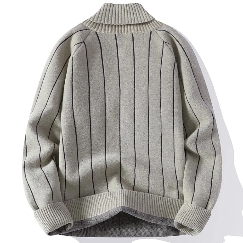 Vrijetijdspullover heren – Vertical gestreepte comfortabele trui voor casual stijl