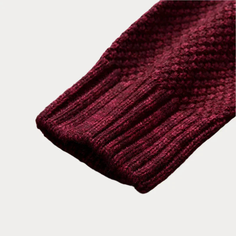 Heren Trui Gestreept – Staande Kraag, Comfortabele Wolmix voor Casual en Formeel