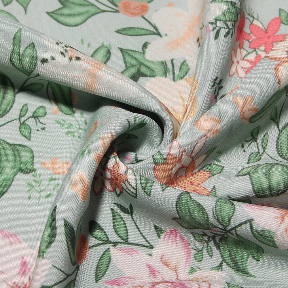 Midi Jurk Dames – Elegante Bloemenprint met Getailleerd Uitlopend Design en Zijsplit