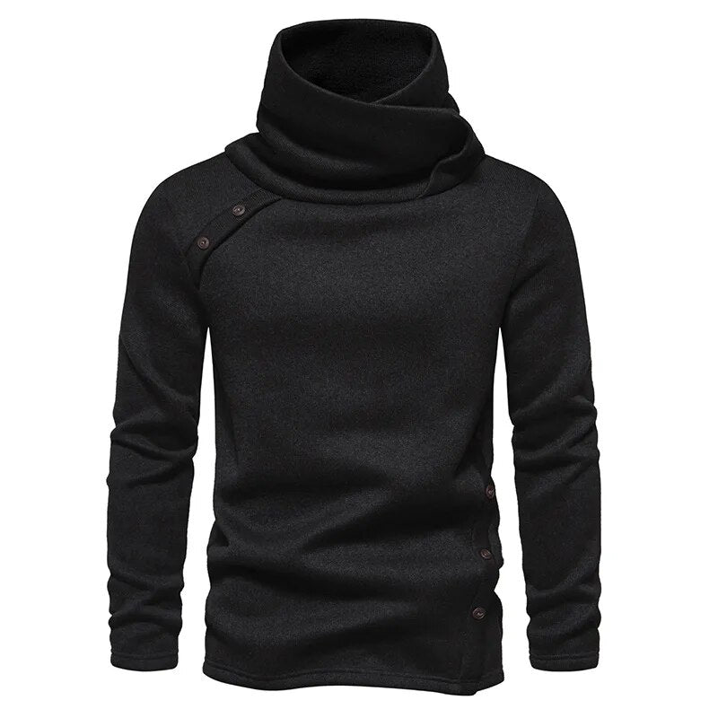Rollneck trui heren – Knoopdesign trui van zachte stof voor casual stijl