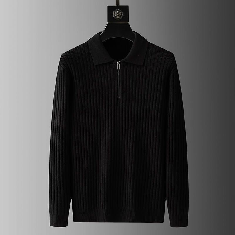 Polo-Pullover Heren – Comfortabele Rits Pullover van Katoen voor Casual Gebruik