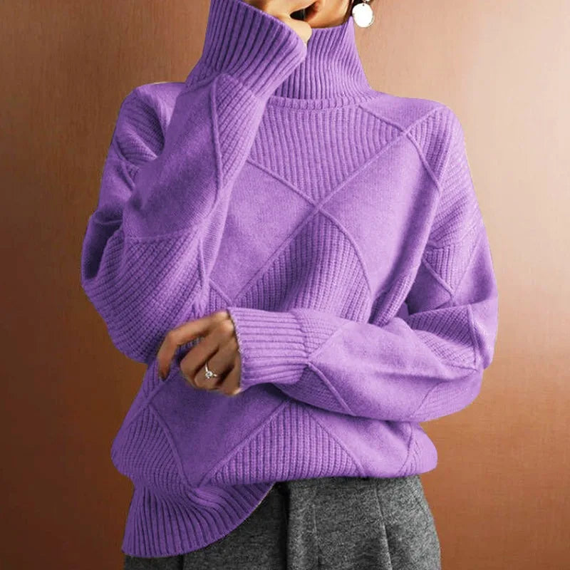 Hoge kraag trui dames – Elegante gebreide trui voor herfst en winter