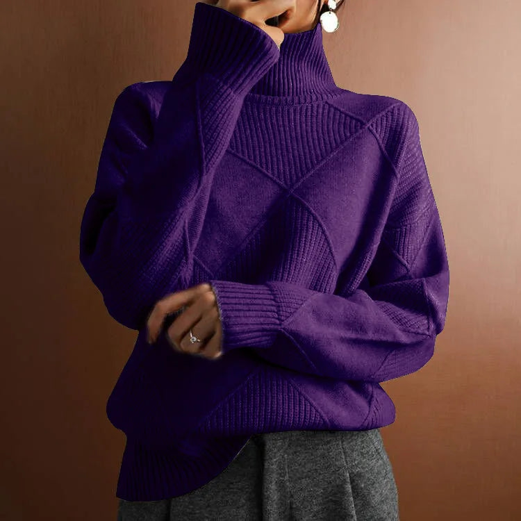 Hoge kraag trui dames – Elegante gebreide trui voor herfst en winter