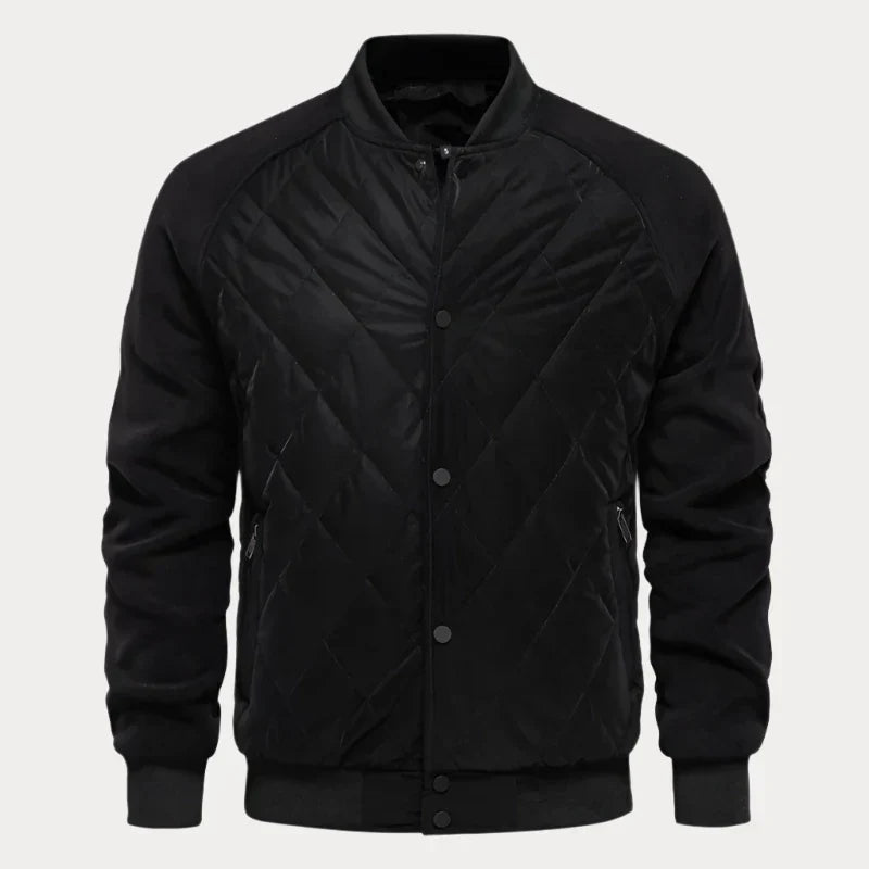 Gewatteerd Bomberjack Heren – Stijlvol met Staande Kraag en Comfortabel Design