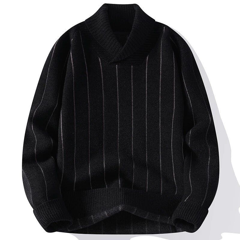Vrijetijdspullover heren – Vertical gestreepte comfortabele trui voor casual stijl