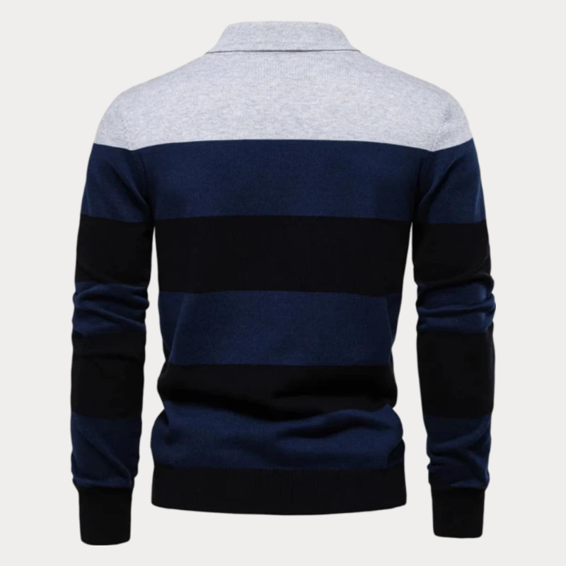 Herenpullover gestreept patroon – Comfortabele trui met kraag voor casual stijl