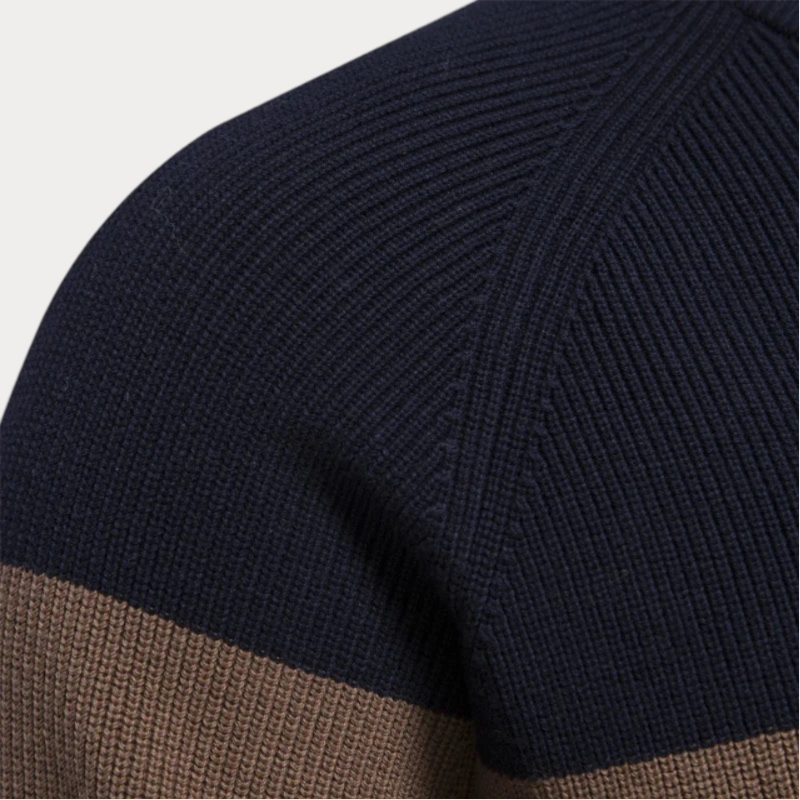 Heren Gebreide Vest – Patchwork-Kleur Trui voor Casual en Formele Gelegenheden